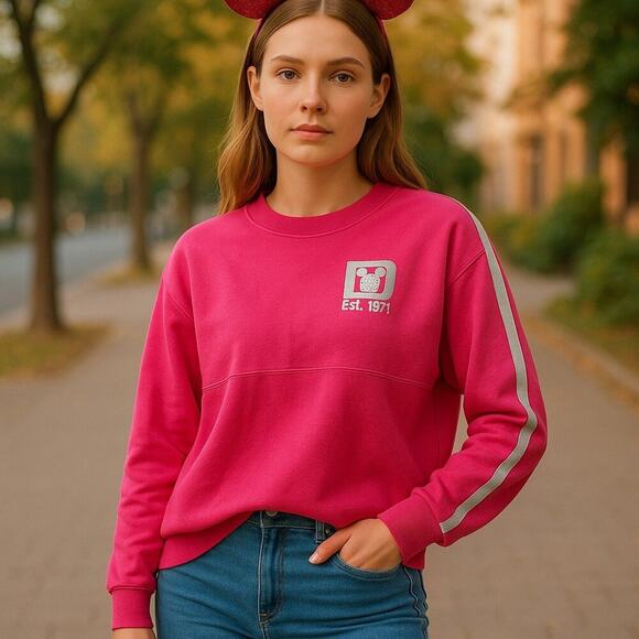 2019 Disney Parks Walt Disney World Imagination Pink Silver Spirit Jersey XS - Picture 1 of 8